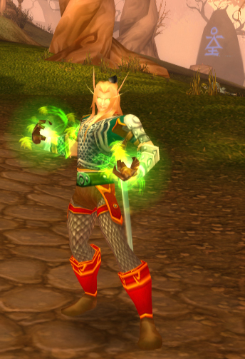 Blood elf using hearthstone