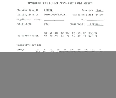 Asvab test score report