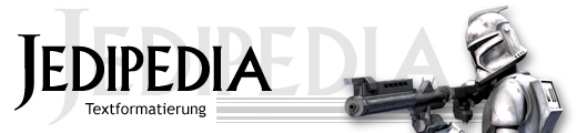 Jedipedia Header Textformatierung