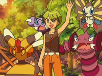EP568 Alecrán junto a sus Pokémon