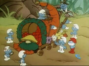 A Float Full of Smurfs Parade Float
