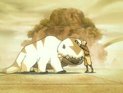 Aang en Appa ontmoeten elkaar voor de eerste keer