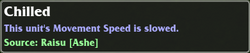 Chilled Debuff tooltip