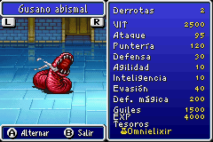 Estadisticas Gusano Abismal
