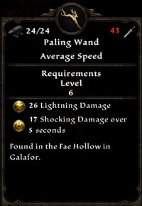 Paling wand stats