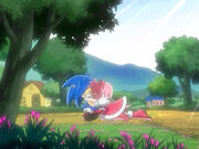 Amy hugs Sonic