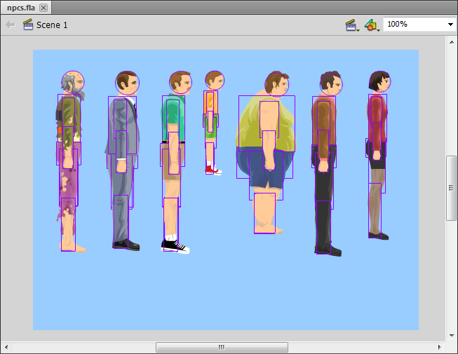 Editing the NPCs from the FLA file.