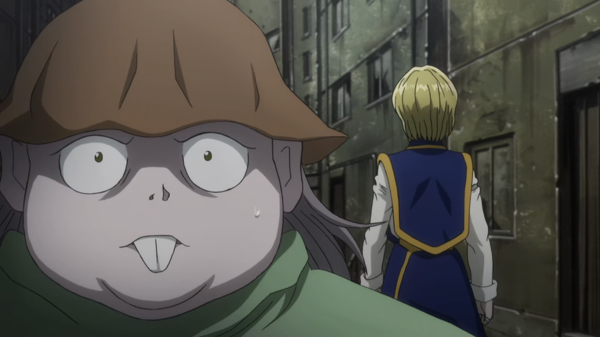 Kurapika looks satisfied by the way Leorio looks. I also look like