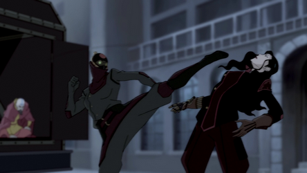 Asami dodging an attack