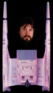 Long range shuttle studio model with creator Andrew Probert