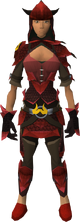 Red d'hide blessed set female equipped
