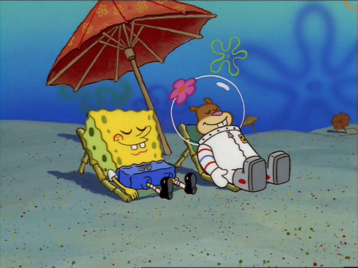 Image Spongebob and sandy sunbathing.jpg Encyclopedia SpongeBobia