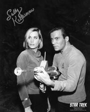 Sally Kellerman, Elizabeth Dehner, William Shatner James Kirk
