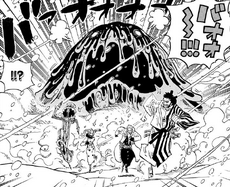 Smiley Chases Zoro, Sanji, Brook, and Kin'emon