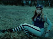 Rosalie playing baseball