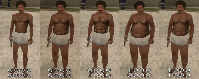 CJs Zustände Fett Muskeln San Andreas