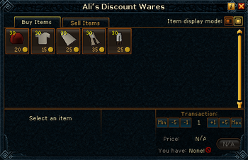 Ali's Discount Wares (Desert clothing) stock