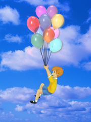 Christopher Robin flying